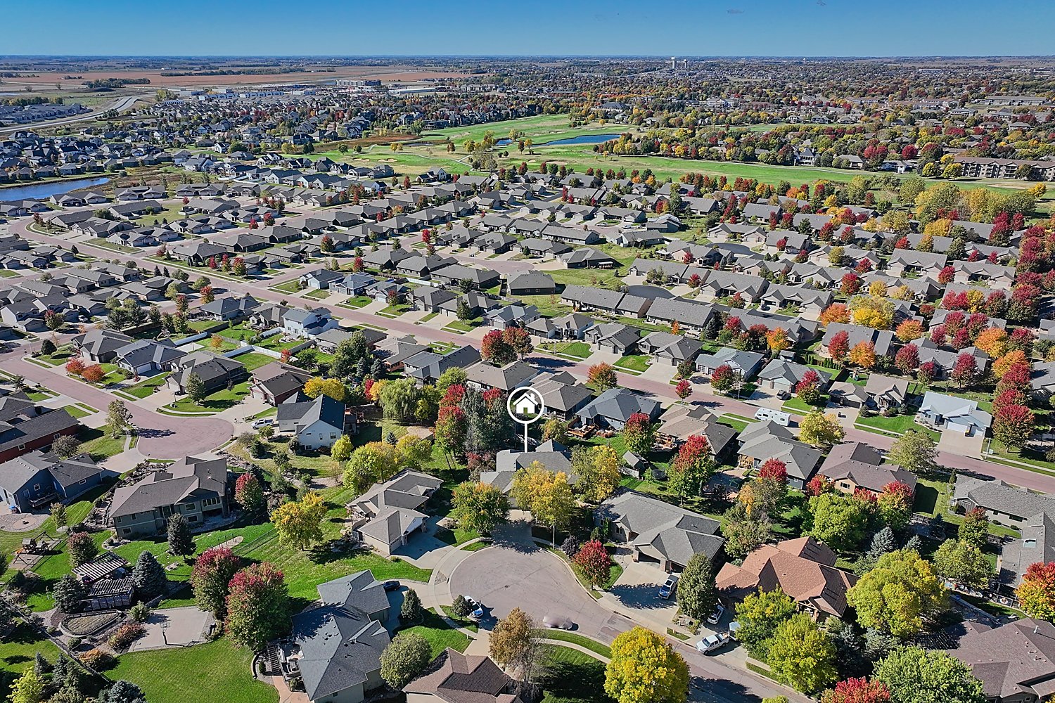 Aerial neighborhood view